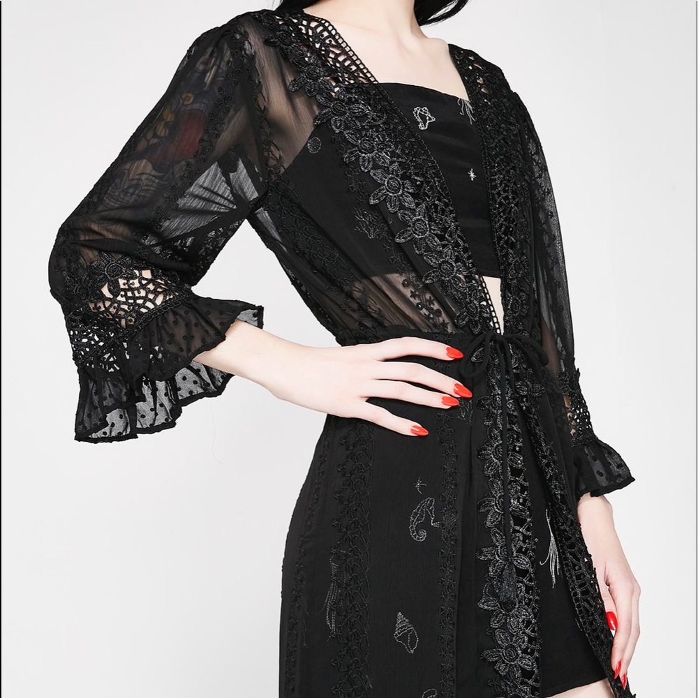 NWOT Dolls Kill Sheer Midnight Memories Robe